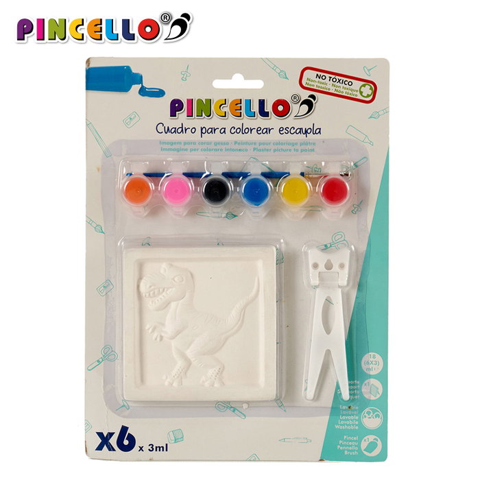 Pincello Tableau en Plâtre à Colorier Lot de 6 avec Pinceaux 2 x 29 x 22 cm (Set de 24) Pincello Tableau en Plâtre à Colorier Lot de 6 avec Pinceaux 2 x 29 x 22 cm (Set de 24)