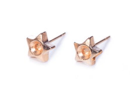 Innspiro Boucle d'oreille métallique étoile dorée pour incrustation 3mm