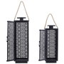 Home Deco Factory Lot de 2 lanternes en métal noir