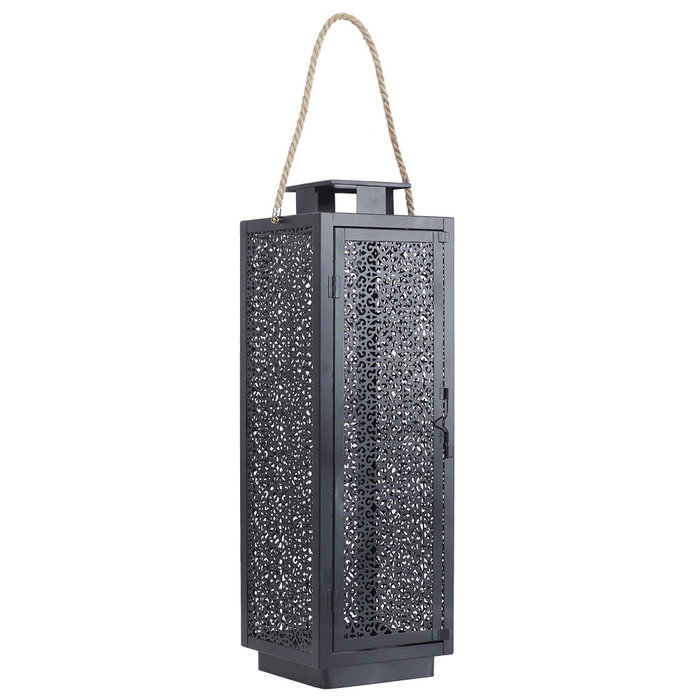 Home Deco Factory Lot de 2 lanternes en métal noir Home Deco Factory Lot de 2 lanternes en métal noir