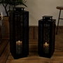 Home Deco Factory Lot de 2 lanternes en métal noir