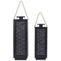 Home Deco Factory Lot de 2 lanternes en métal noir
