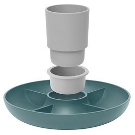 Berghoff Set Apero - Plaque de service et 2 coupelles pour apéritifs, biscuits, chips et sauces