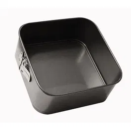 Baumalu Moule carré à charnières 22x22x7 cm - Antiadhésif, acier, pour gâteaux et pâtisserie