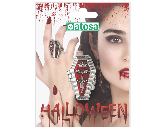 Atosa Bague Cercueil avec Ouverture pour Déguisement de Vampire ou Mort-vivant