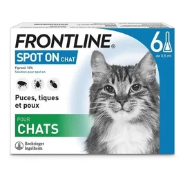 Frontline Spot On Chat - Anti-puces et anti-tiques - 6 pipettes