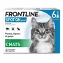 Frontline Spot On pour Chat - 6 pipettes anti-puces et anti-tiques (fipronil) - Prévention DAPP dès 1 kg et 8 semaines