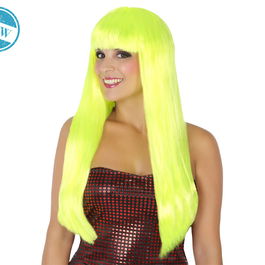 Perruque longue lisse jaune avec frange - Déguisement, cosplay, événement thématique