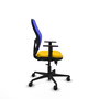 Chaise Jorquera Synchrone/Traslack tissu Jaune Maille Bleu Base en nylon noir Accoudoir 1D Sans appui-tête Roulettes 65mm nylon