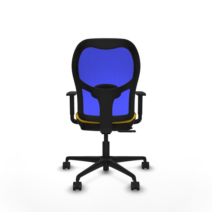 Chaise Jorquera Synchrone/Traslack tissu Jaune Maille Bleu Base en nylon noir Accoudoir 1D Sans appui-tête Roulettes 65mm nylon Chaise Jorquera Synchrone/Traslack tissu Jaune Maille Bleu Base en nylon noir Accoudoir 1D Sans appui-tête Roulettes 65mm nylon