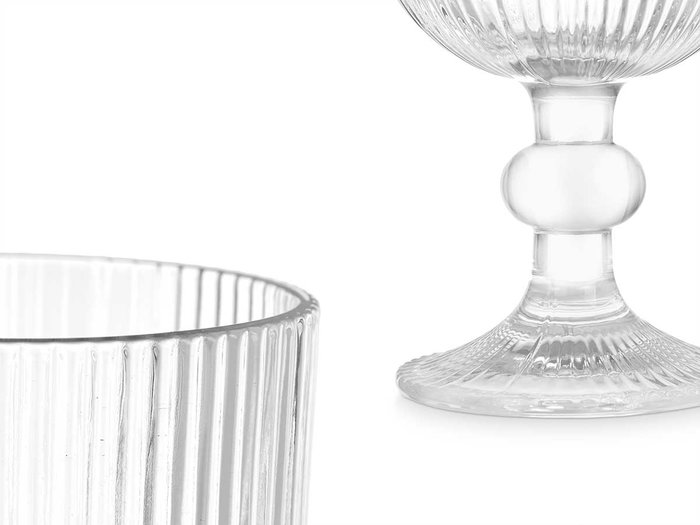 Vivalto Verre Transparent Rayé 260 ml 7x14x7 cm (Set de 24)