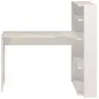 Parisot Bureau d'angle JUNE - Contemporain, design minimaliste - Plateau 120x61 cm, 2 tablettes - Blanc