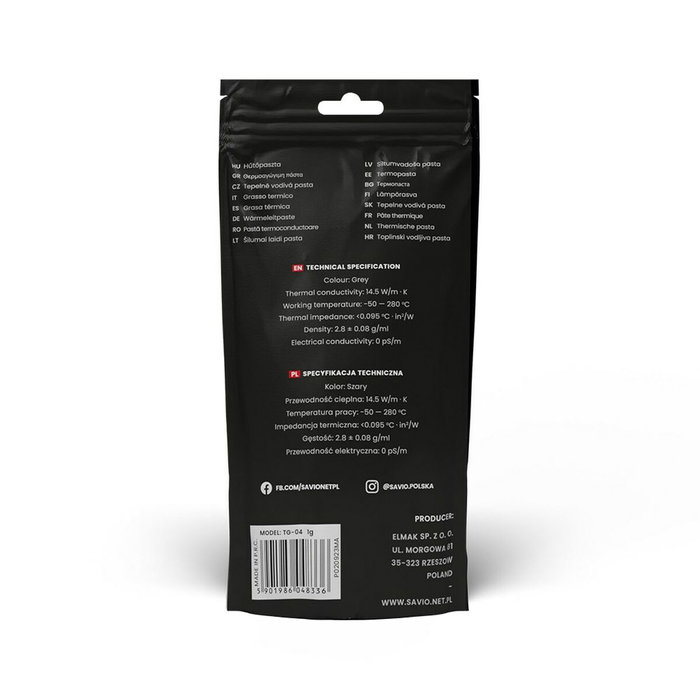 Pâte thermale Savio TG-04 2 g Pâte thermale Savio TG-04 2 g