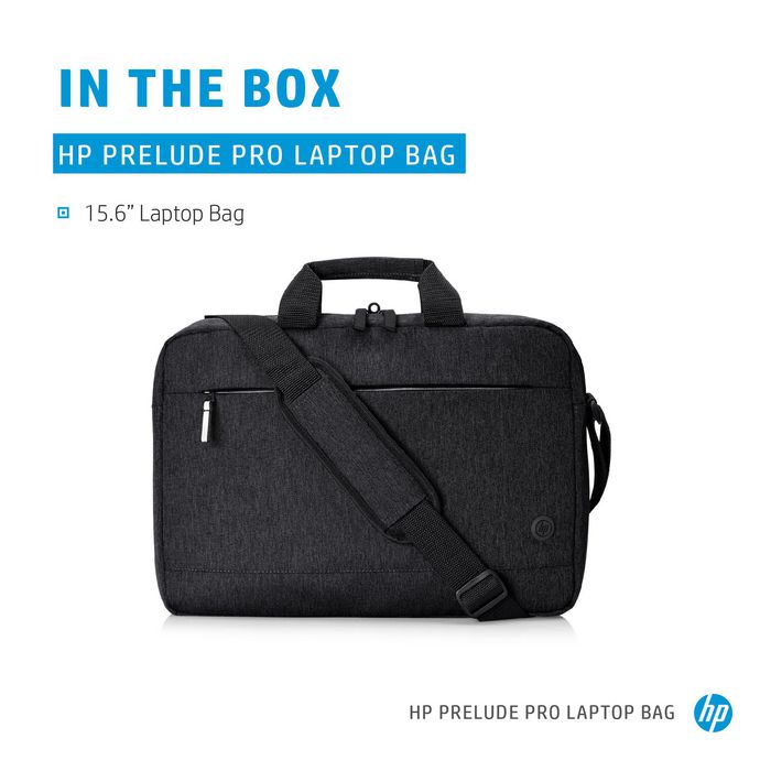 HP Prelude Pro Sacoche Ordinateur Portable 15.6 Pouces - Tissu Recyclé, Compartiment Rembourré, Sangle Réglable et Passe-Câble