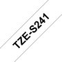 Brother TZe-S241 - Ruban pour étiqueteuse TZe, noir sur blanc, 18 mm x 8 m, résistant aux intempéries, laminé