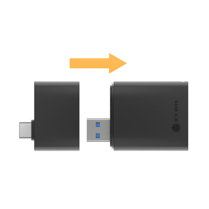 Icy ICY BOX IB-CR204-CU3 Lecteur de cartes 2-en-1 USB 3.2 Gen 1 Icy ICY BOX IB-CR204-CU3 Lecteur de cartes 2-en-1 USB 3.2 Gen 1