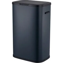 Kitchen Move Portland Poubelle de cuisine 60L avec ouverture par pression, acier inoxydable gris mat, 42 x 28,5 x 62,5 cm