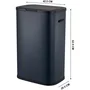 Kitchen Move Portland Poubelle de cuisine 60L avec ouverture par pression, acier inoxydable gris mat, 42 x 28,5 x 62,5 cm