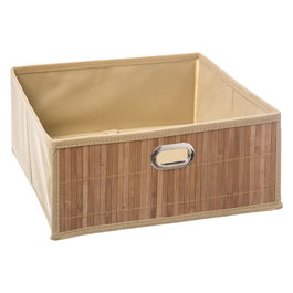 5Five Panier de rangement en bambou naturel 31 x 31 x 13,5 cm