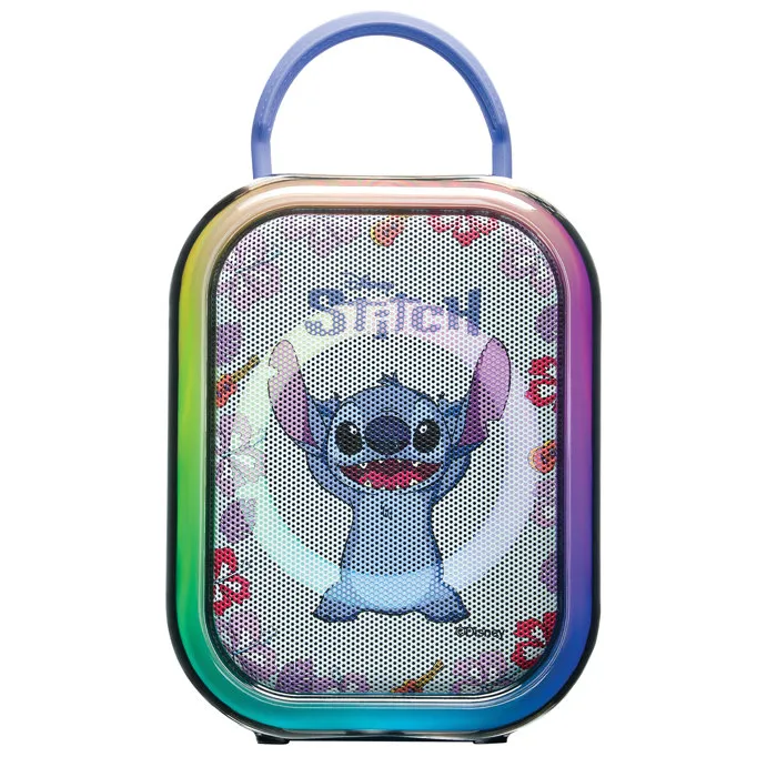 Lexibook Karaoké Bluetooth Stitch BTC030D avec 2 Microphones Sans Fil, Batterie Rechargeable, Design Portable Bleu