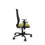 Chaise Mardos Synchro 4 positions tissu Vert olive Maille Noir Base en nylon noir Accoudoir 1D Sans appui-tête Roulettes 65mm nylon