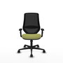 Chaise Mardos Synchro 4 positions tissu Vert olive Maille Noir Base en nylon noir Accoudoir 1D Sans appui-tête Roulettes 65mm nylon