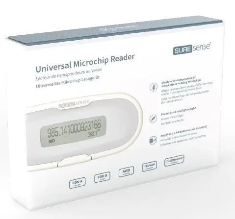 Merck MSD Lecteur de microchip Suresense avec détecteur de température corporelle, 1 unité Merck MSD Lecteur de microchip Suresense avec détecteur de température corporelle, 1 unité
