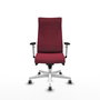 Piqueras Y Crespo Fauteuil Albacete, mécanisme synchrone, tissu granat, base blanche