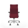Piqueras Y Crespo Fauteuil Albacete, mécanisme synchrone, tissu granat, base blanche