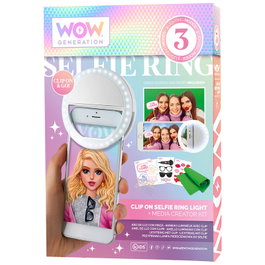 WOW GENERATION - Kit selfie avec anneau de lumière et accessoires pour mobile, téléphone et création de contenu, fond vert, supports et autocollants inclus