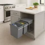 Kitchen Move HYPE - Poubelle de cuisine coulissante à 2 compartiments encastrable sous évier, cadre inox, 36 litres (2 x 18L), installation facile