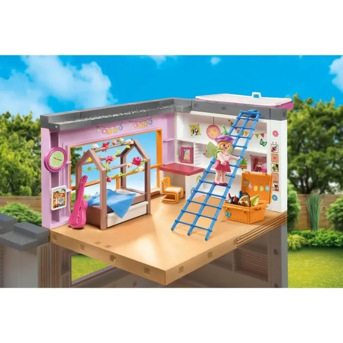 PLAYMOBIL 71610 Chambre d'enfant avec lit cabane, Maison d'architecte My Life, 97 pièces, pour enfant dès 4 ans