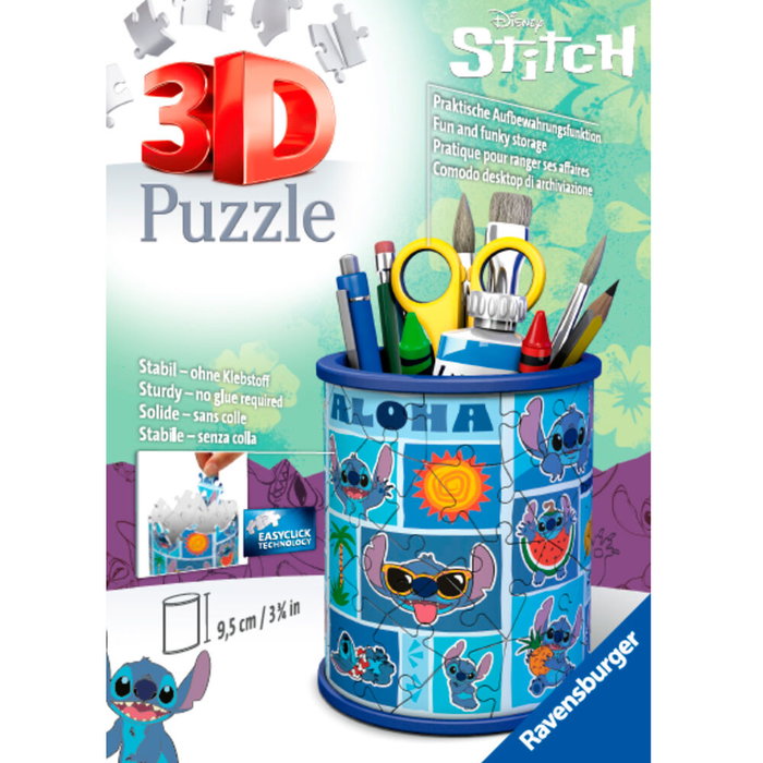 RAVENSBURGER Puzzle 3D Porte-crayons Stitch Disney - 54 pièces - 9,5 cm RAVENSBURGER Puzzle 3D Porte-crayons Stitch Disney - 54 pièces - 9,5 cm