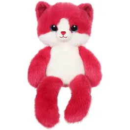 GIPSY TOYS Peluche Chat Leggies - 48 cm, couleur framboise, doux et tendre pour enfant dès la naissance