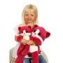 GIPSY TOYS Peluche Chat Leggies - 48 cm, couleur framboise, doux et tendre pour enfant dès la naissance