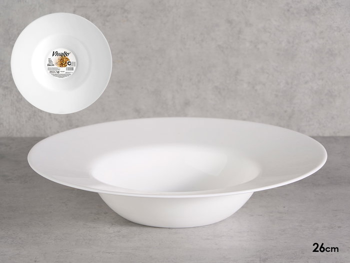 Vivalto Assiette Creuse Pasta Opal 26 cm Blanc (Set de 18) Vivalto Assiette Creuse Pasta Opal 26 cm Blanc (Set de 18)