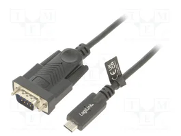 LOGILINK Convertisseur USB-C vers RS232, D-Sub 9broches, 1,2 m