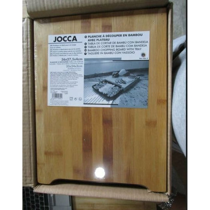 Jocca Planche à découper en Bambou avec Plateau en Plastique - 36 x 27,5 x 4 cm - Naturel et Noir Jocca Planche à découper en Bambou avec Plateau en Plastique - 36 x 27,5 x 4 cm - Naturel et Noir