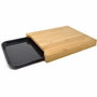 Jocca Planche à découper en Bambou avec Plateau en Plastique - 36 x 27,5 x 4 cm - Naturel et Noir