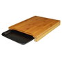 Jocca Planche à découper en Bambou avec Plateau en Plastique - 36 x 27,5 x 4 cm - Naturel et Noir
