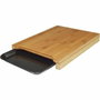 Jocca Planche à découper en Bambou avec Plateau en Plastique - 36 x 27,5 x 4 cm - Naturel et Noir