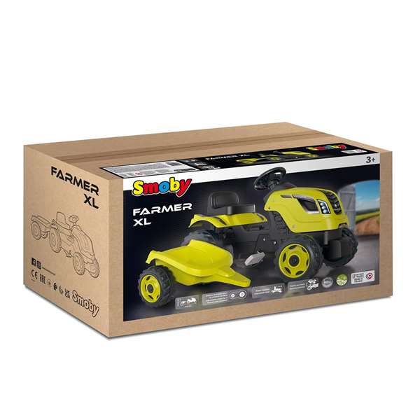 Smoby Tracteur Farmer XL Vert avec Remorque Smoby Tracteur Farmer XL Vert avec Remorque