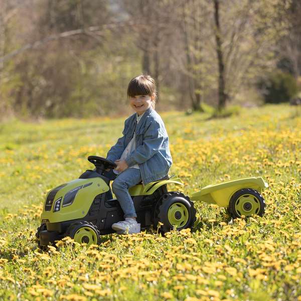 Smoby Tracteur Farmer XL Vert avec Remorque