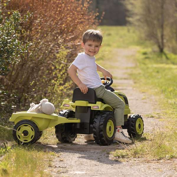 Smoby Tracteur Farmer XL Vert avec Remorque