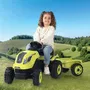 Smoby Tracteur à pédales avec remorque Farmer XL pour enfant à partir de 3 ans - Vert - Fabriqué en France