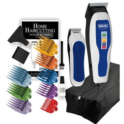 Wahl 1395-0465 Kit de tondeuse à barbe + recoupe de précision Color Pro, 12 peines guides colorés 1-25 mm, ciseaux de précision, cuchillas autoaffûtables