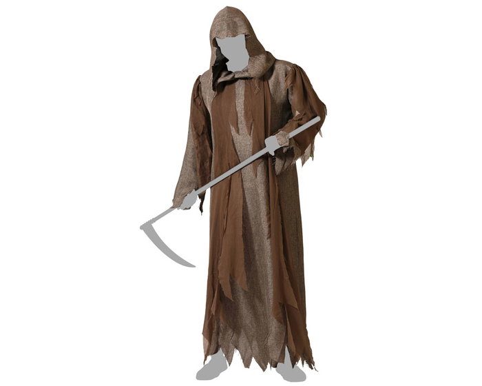 Déguisement Mago marron avec capuche et tunique longue pour adulte taille XXL - Déguisement de sorcier pour homme pour Halloween ou médiéval fantastique