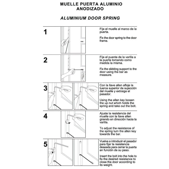 WOLFPACK LINEA PROFESIONAL Ferme-porte en aluminium anodisé noir WOLFPACK LINEA PROFESIONAL Ferme-porte en aluminium anodisé noir