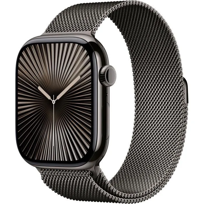 Apple Watch Series 10 GPS + Cellular 46 mm Boîtier Titane Ardoise Bracelet Boucle Milanaise Ardoise S/M Apple Watch Series 10 GPS + Cellular 46 mm Boîtier Titane Ardoise Bracelet Boucle Milanaise Ardoise S/M