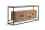 GINER Y COLOMER Buffet en bois de manguier avec finition métal naturel - Meuble artisanal